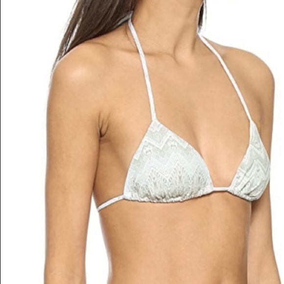 Eberjey NWT Surf Spray Mia Triangle Bikini Top Iceberg Blue Size Medium - Picture 3 of 9